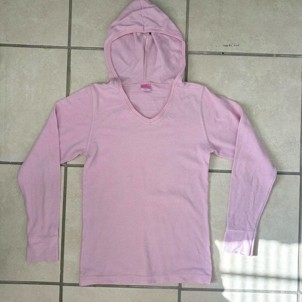 Pink Hooded Long Sleeve Top